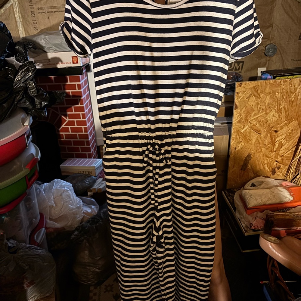 Ladies Old Navy Blue and White Casual Jumpsuit Size M